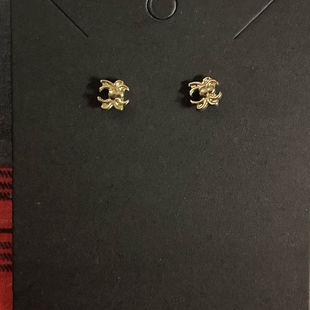 Spider Gold Stud Earrings